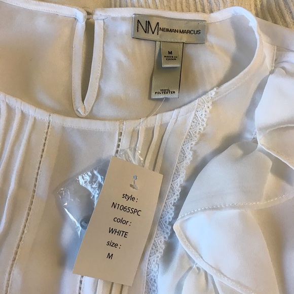 NWT Neiman Marcus Ruffle & Lace Peplum 3/4 sleeve - Picture 4 of 4